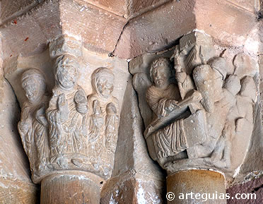 Capiteles de la puerta de la iglesia de Bele&ntilde;a del Sorbe