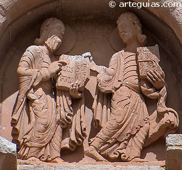 Puerta del Obispo de la catedral de Zamora: San Pablo y San Juan Evangelista