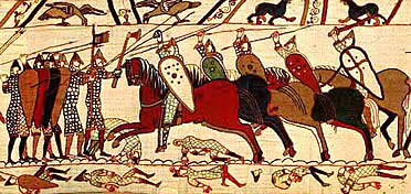 Caballer&iacute;a contra infanter&iacute;a. Tapiz de Bayeux