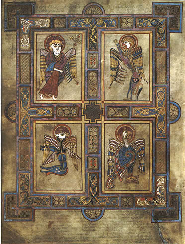 Tetramorfos en el c&oacute;dice irland&eacute;s llamado Libro de Kells