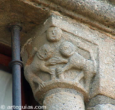 Rom&aacute;nico en Guip&uacute;zcoa: capitel de un ventanal de Bedo&ntilde;a