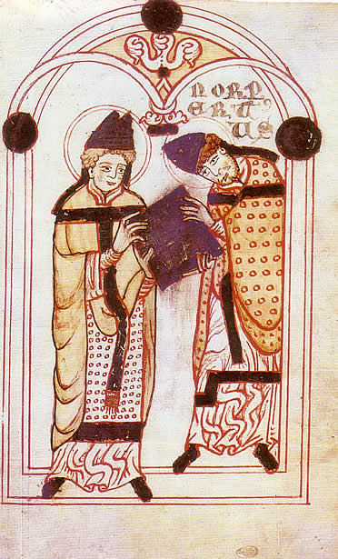 San Agust&iacute;n y San Norberto con el Libro de la regla del primero