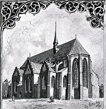 Ilustraci&oacute;n antigua de la Catedral de Haderslev