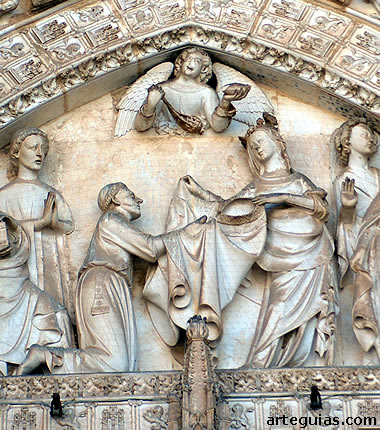 San Ildefonso recibe la casulla de manos de la Virgen. Catedral de Toledo
