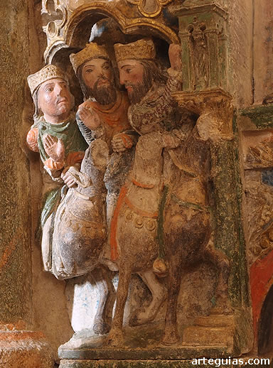 Los Reyes Magos en el cenotafio de la Bas&iacute;lica de San Vicente de &Aacute;vila