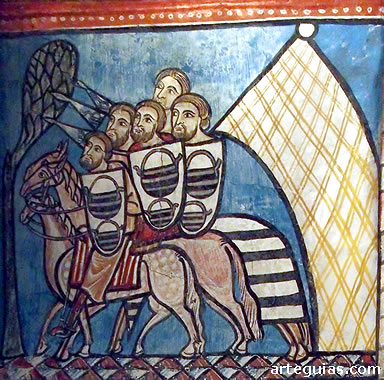 Pintura de estilo g&oacute;tico lineal en el Monasterio de Valbuena, Valladolid