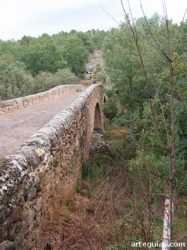 Puente medieval junto a la poblaci&oacute;n de Espejo de Tera