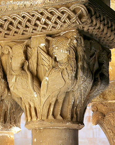 Capitel del primer maestro del claustro de Silos