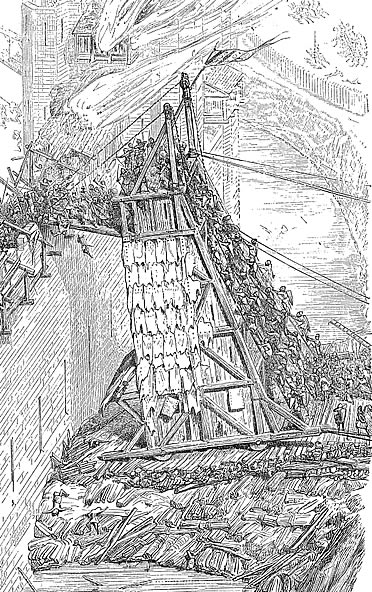Dibujo de una torre de asedio
