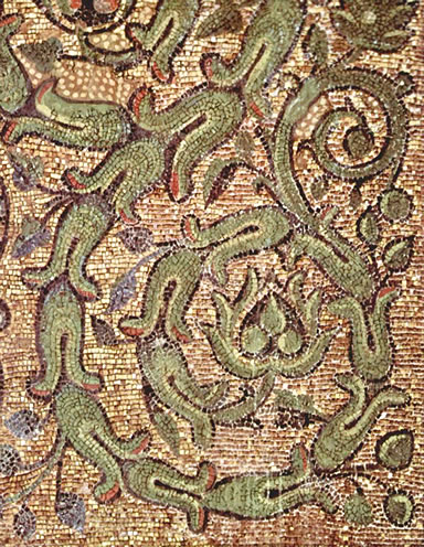 Decoraci&oacute;n vegetal en uno de los mosaicos