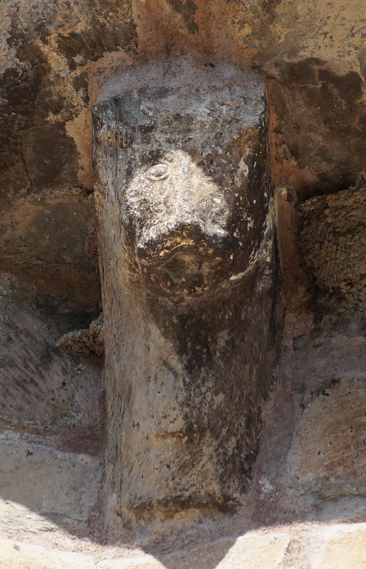 Canecillo zoomorfo de la cabecera de la iglesia