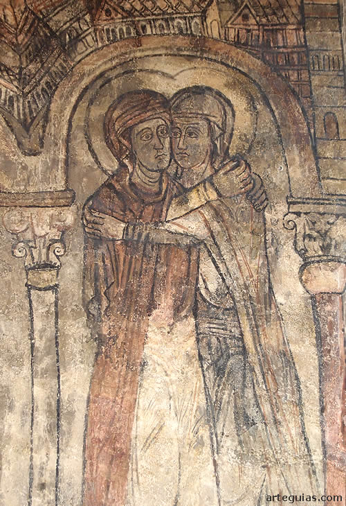 Escena de la Visitación (Las pinturas murales procedentes de la cripta)