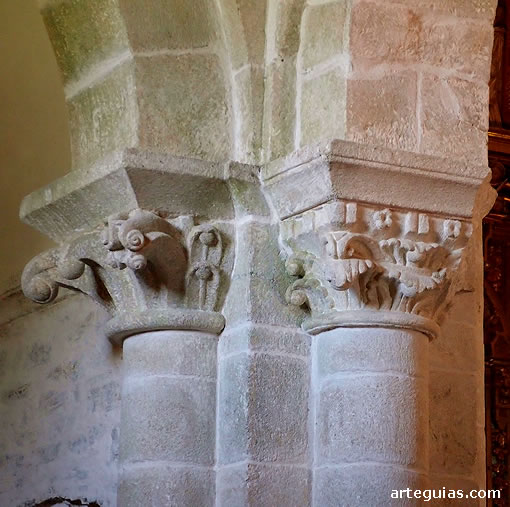 Santa Mar&iacute;a de Penamaior: capiteles rom&aacute;nicos de la cabecera