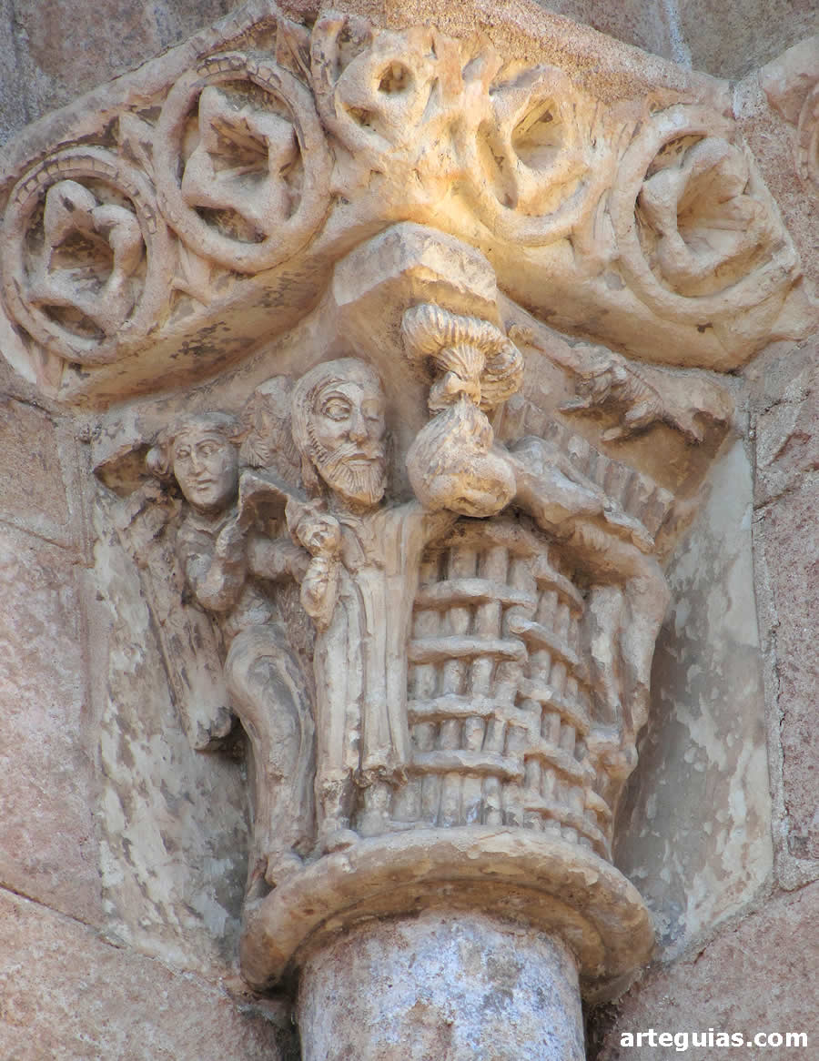 Capitel del Sacrificio de Isaac. Ábside de San Lorenzo, Segovia