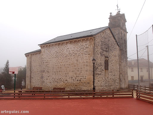La iglesia de Alaiza, Álava desde el noroeste