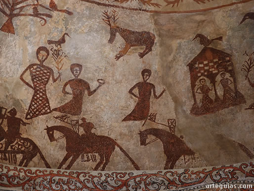 Otro tramo del ciclo pictórico de las pinturas murales de la iglesia de Alaiza