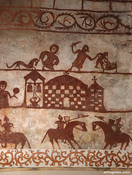 Detalle de las famosas iglesia de Alaiza, Álava