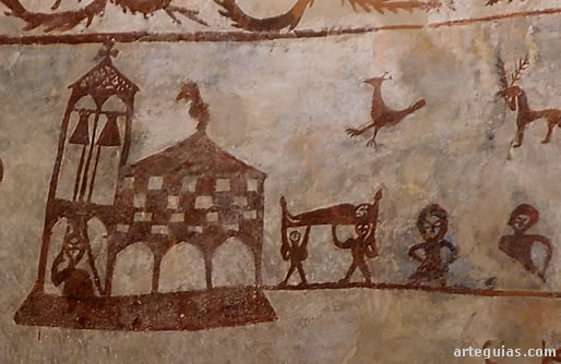 Escena donde parece estar representado un entierro con su cortejo fúnebre