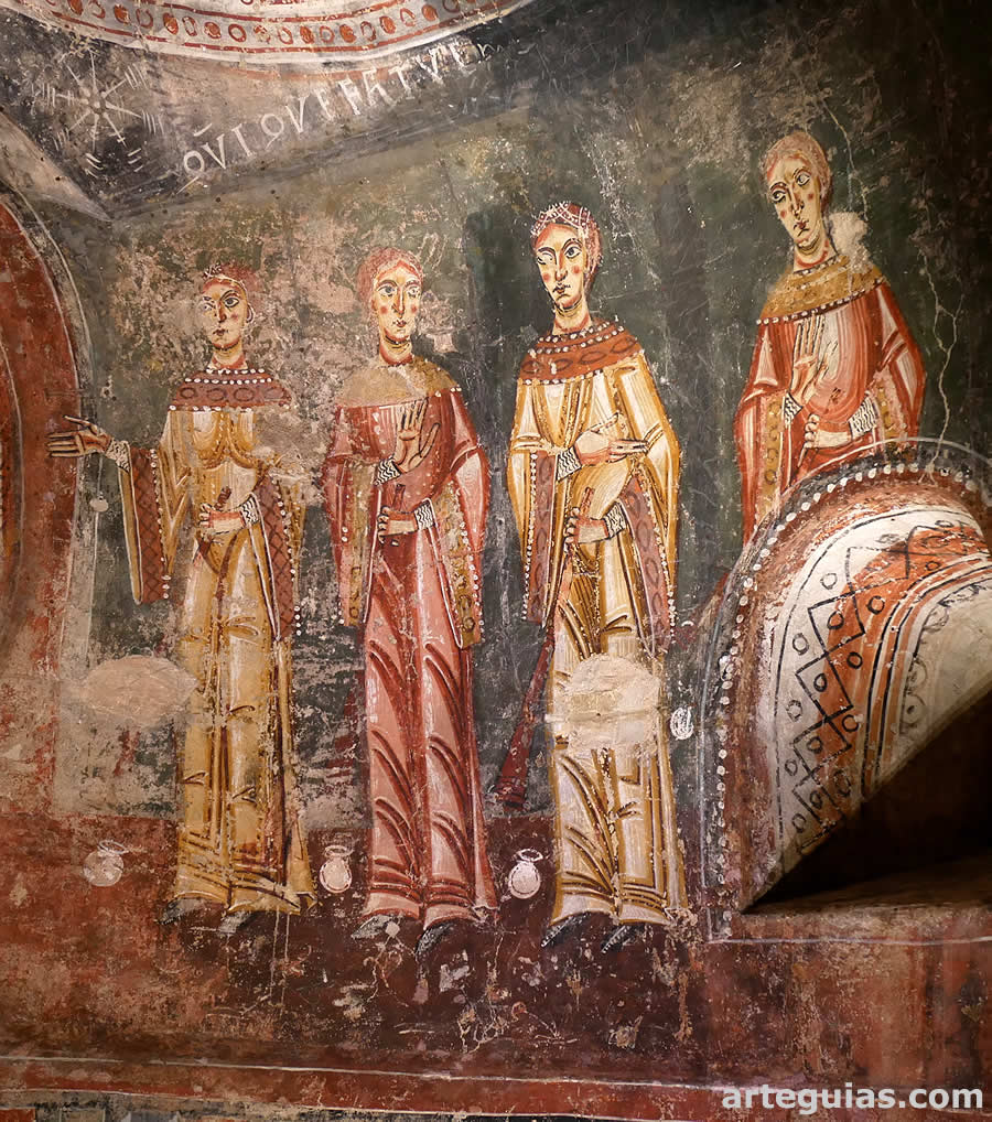 Parábola de las vírgenes necias y prudentes. Son de época románica y pertenecieron a Sant Quirze de Pedret