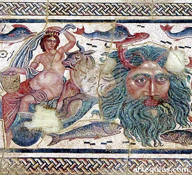 Excelente mosaico romano en el Museo Arqueol&oacute;gico de Palencia