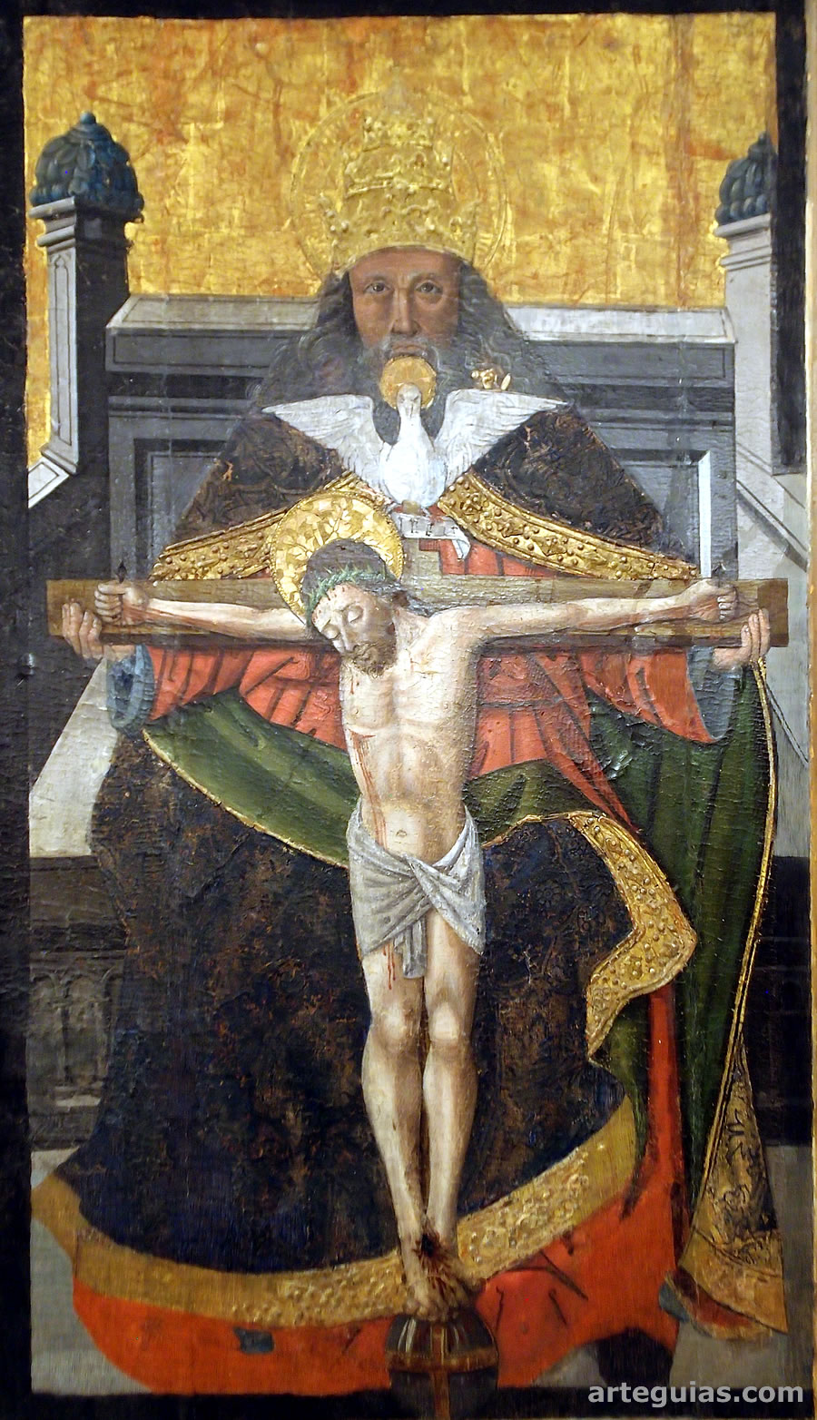 Tabla gótica con la iconografía: "Trono de Gracia"