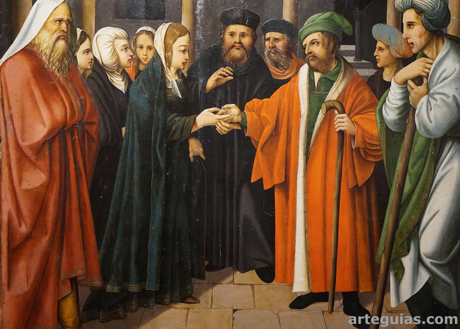 "Desposorios de la Virgen" de Alonso Nicoín de León