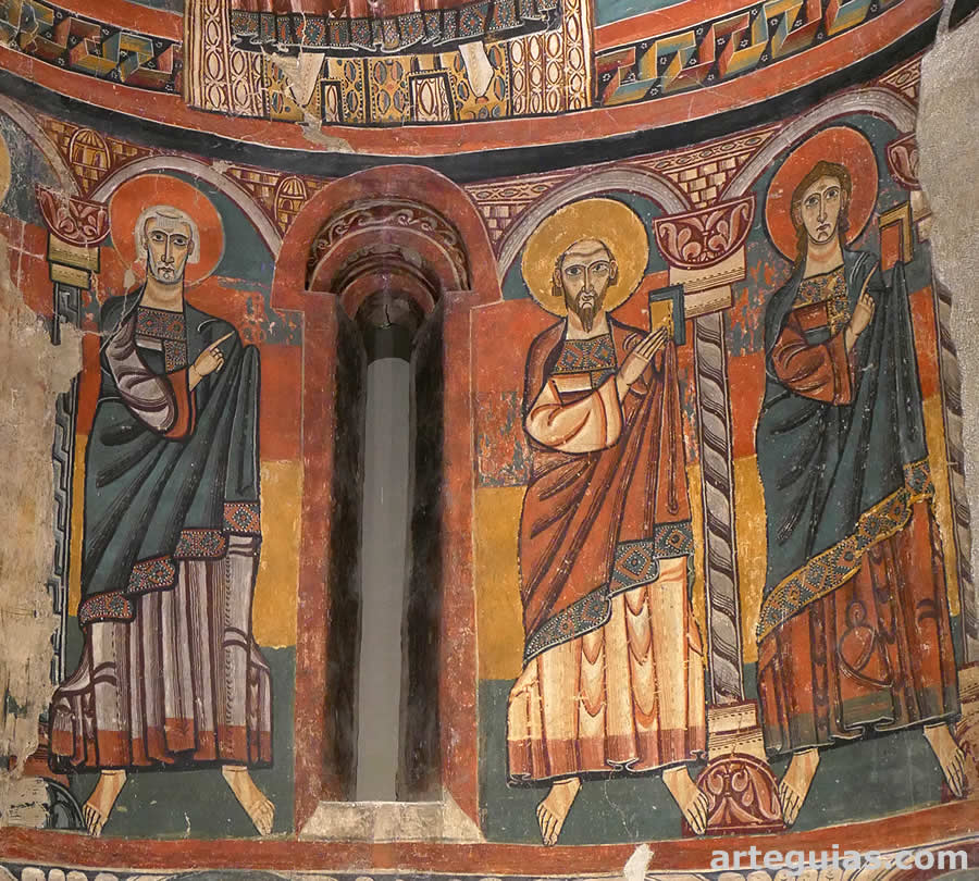 Museo Nacional de Arte de Cataluña: detalle de las pinturas de Santa María de Taüll