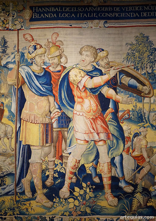 Detalle del tapiz de la historia de Aníbal
