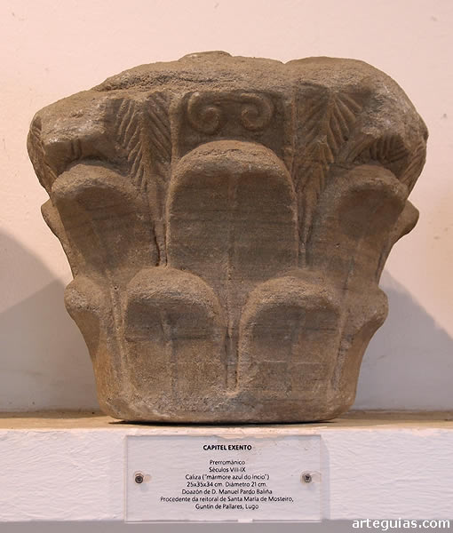 EL Museo Provincial de Lugo expone piezas de diferentes épocas. En esta imagen: un capitel altomedieval de época del Reino de Asturias