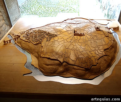 Maqueta de Toledo con la ubicación de la judería