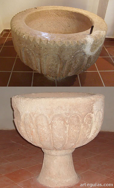 Pilas bautismales rom&aacute;nicas de iglesias de Atienza