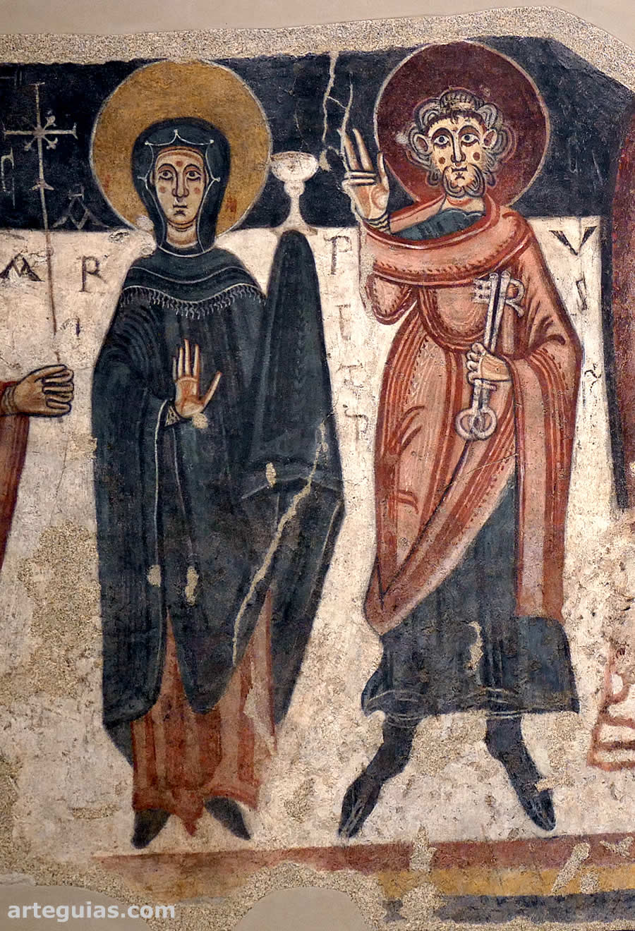 El románico de Andorra también está representado en el museo: pintura mural de Sant Romà de les Bons
