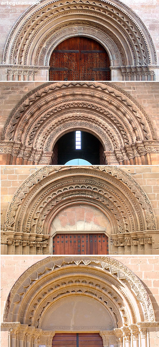 Comperación de la Puerta del Palau con la de la Seu Vella de Lleida, Santa María de Salas deHuesca, y San Miguel de Foces de Ibieca